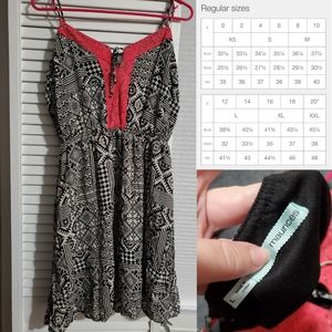 Maurices Aztec/Geometic Dress with Coral Lace